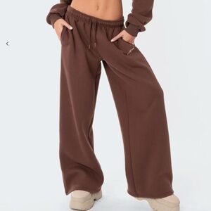Brown wide leg Sweatpants